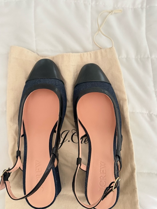 J. Crew Shoes - J. Crew Navy and Black Slingback Flats